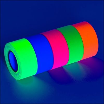Chine Dispositif avertisseur de ruban adhésif de coton de bande fluorescente au néon lumineuse légère noire UV de tissu pour la partie fournisseur