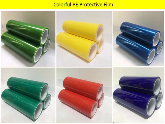 film protecteur auto-adhésif de PE multi de la couleur 50um pour la protection extérieure en métal, de plastique et en verre fournisseur