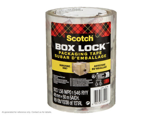 3M Scotch Box Lock 3950 | Clear BOPP Film | Acrylic | 48 mm x 50 m | 76.2 mm Core fournisseur